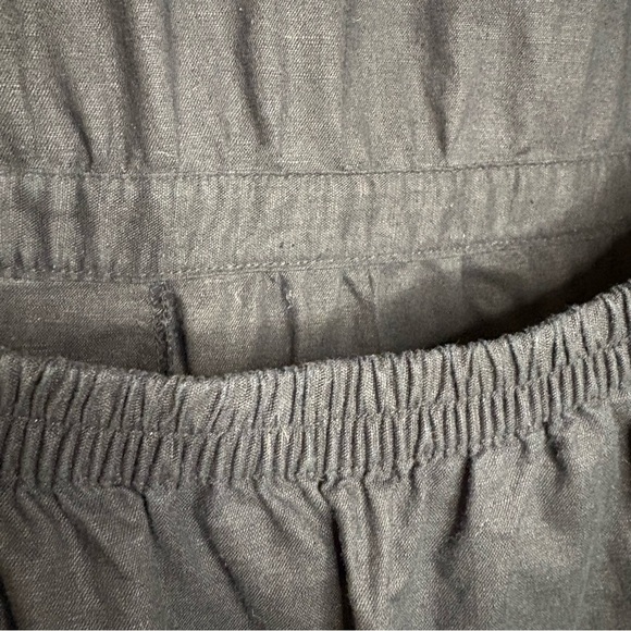 Gap Linen Tie Back Dress Black Short Sundress Sleeveless Resortwear Summer M - Picture 9 of 13